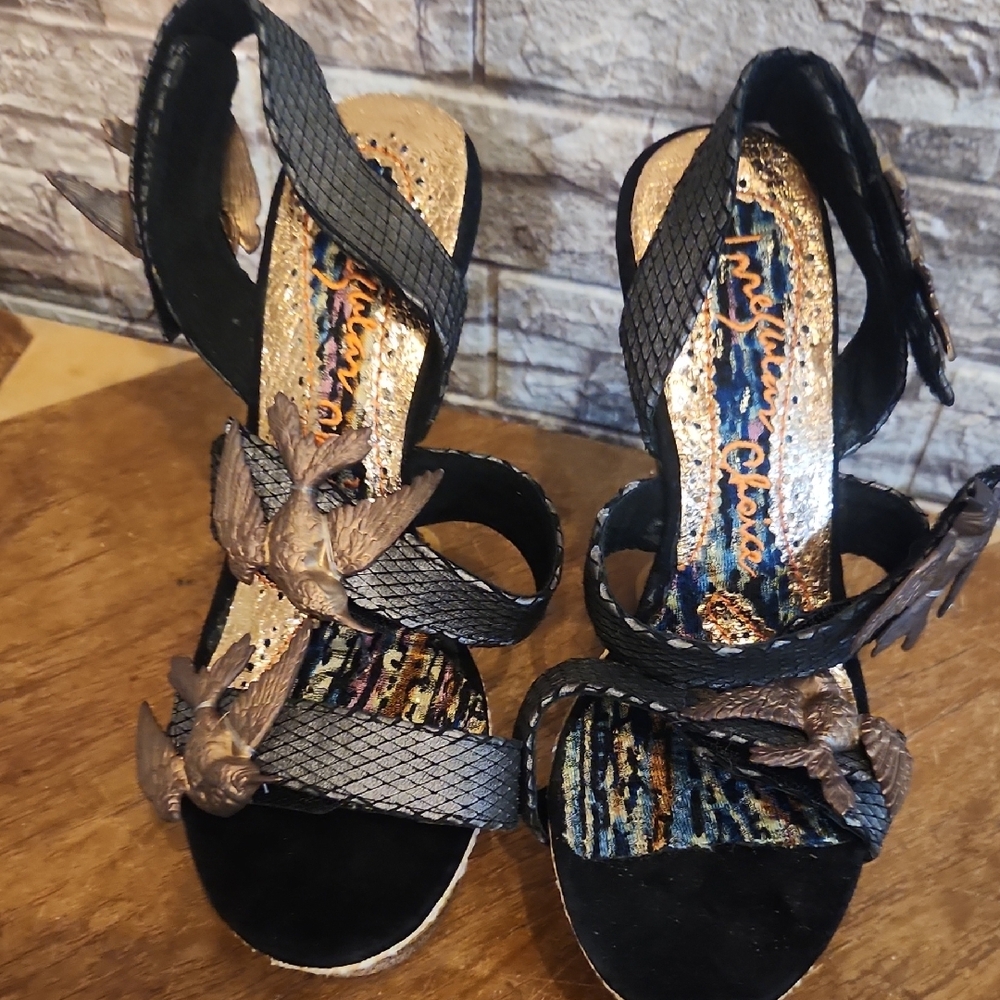 Black and Gold Women's Sandals